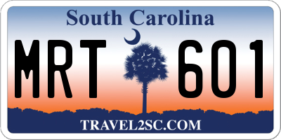 SC license plate MRT601