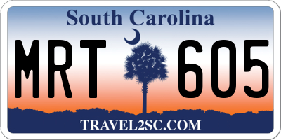 SC license plate MRT605