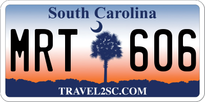 SC license plate MRT606