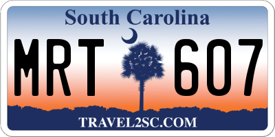 SC license plate MRT607