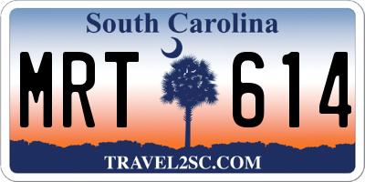 SC license plate MRT614