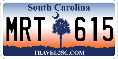 SC license plate MRT615