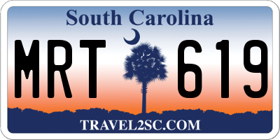 SC license plate MRT619