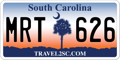 SC license plate MRT626
