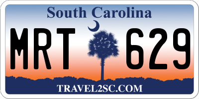 SC license plate MRT629