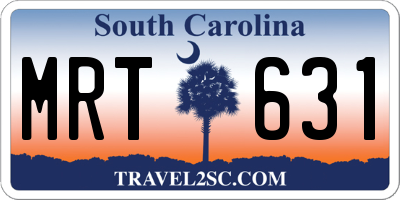 SC license plate MRT631