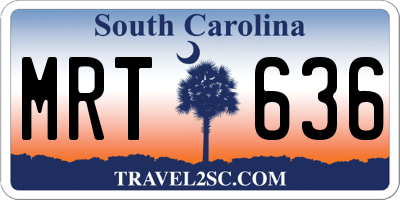 SC license plate MRT636