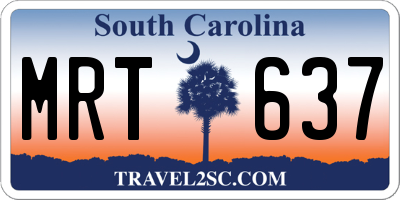 SC license plate MRT637