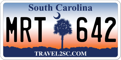 SC license plate MRT642