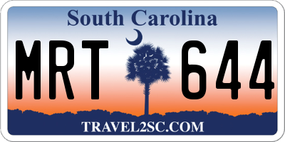 SC license plate MRT644