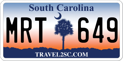 SC license plate MRT649