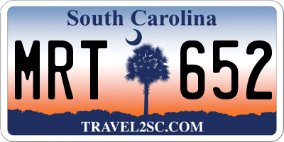 SC license plate MRT652