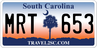 SC license plate MRT653