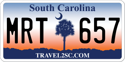 SC license plate MRT657