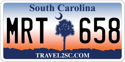 SC license plate MRT658
