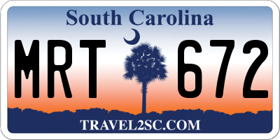SC license plate MRT672