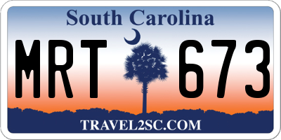 SC license plate MRT673
