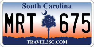 SC license plate MRT675
