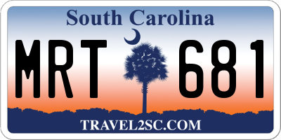 SC license plate MRT681