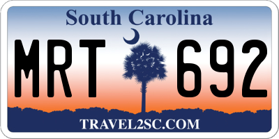 SC license plate MRT692