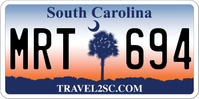 SC license plate MRT694