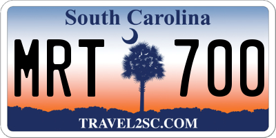 SC license plate MRT700