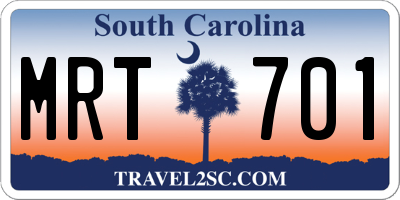 SC license plate MRT701