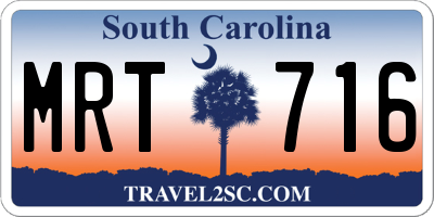 SC license plate MRT716