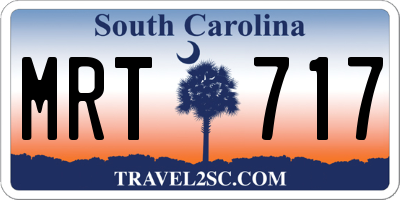 SC license plate MRT717