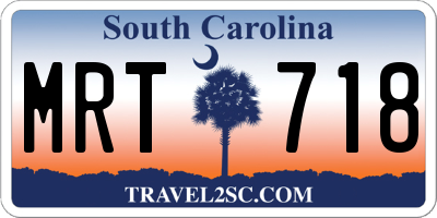 SC license plate MRT718