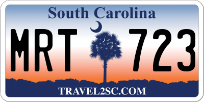 SC license plate MRT723