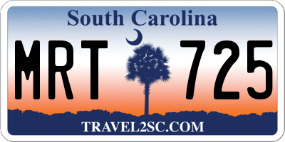 SC license plate MRT725