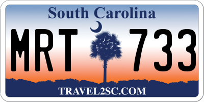 SC license plate MRT733