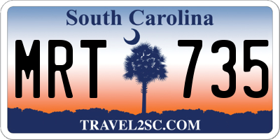 SC license plate MRT735