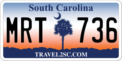SC license plate MRT736