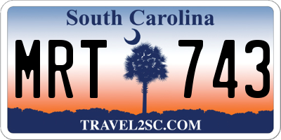 SC license plate MRT743