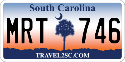 SC license plate MRT746