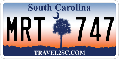 SC license plate MRT747
