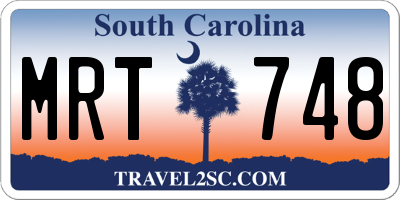 SC license plate MRT748