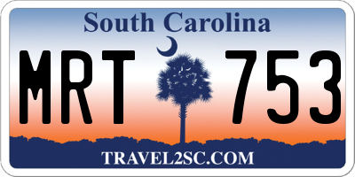 SC license plate MRT753
