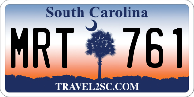 SC license plate MRT761