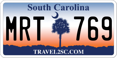 SC license plate MRT769