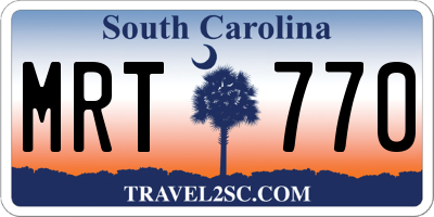 SC license plate MRT770