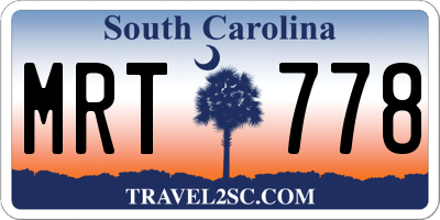 SC license plate MRT778