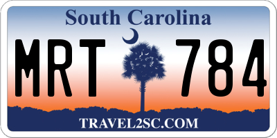 SC license plate MRT784