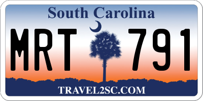 SC license plate MRT791