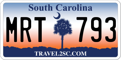 SC license plate MRT793