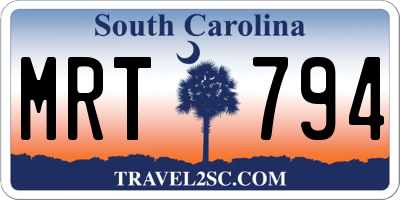 SC license plate MRT794