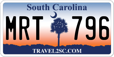 SC license plate MRT796