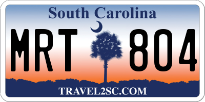 SC license plate MRT804
